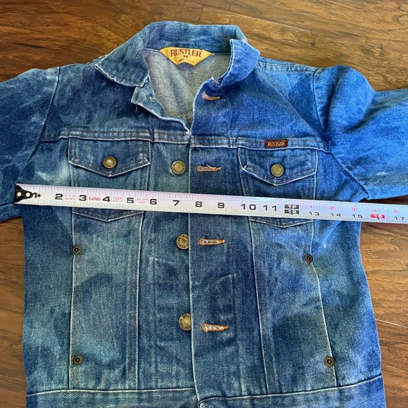 Vintage Handpainted Rustler Jean Jacket Kids Size Medium - Picture 7 of 9